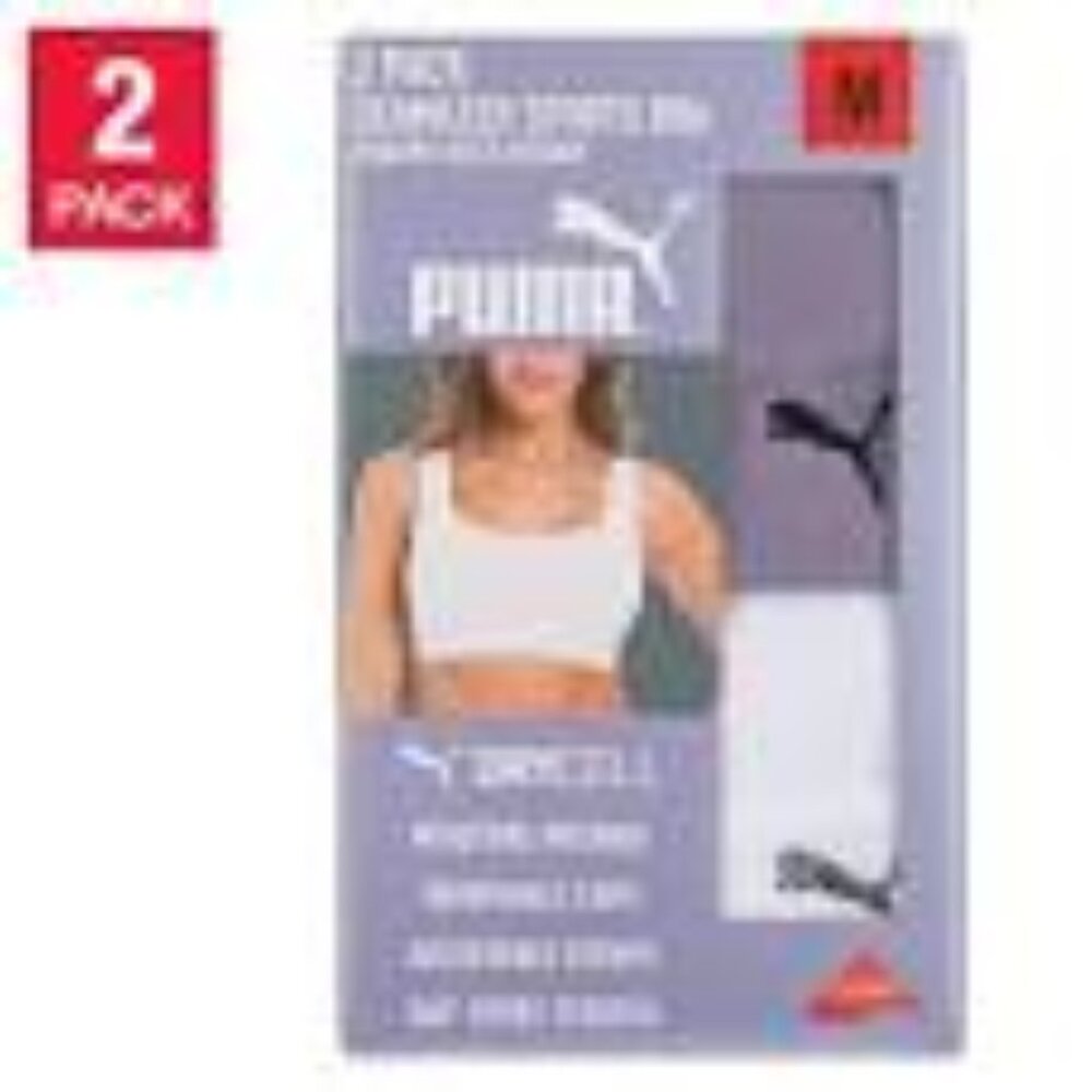 PUMA Women's Seamless Sports Bra, 2-pack